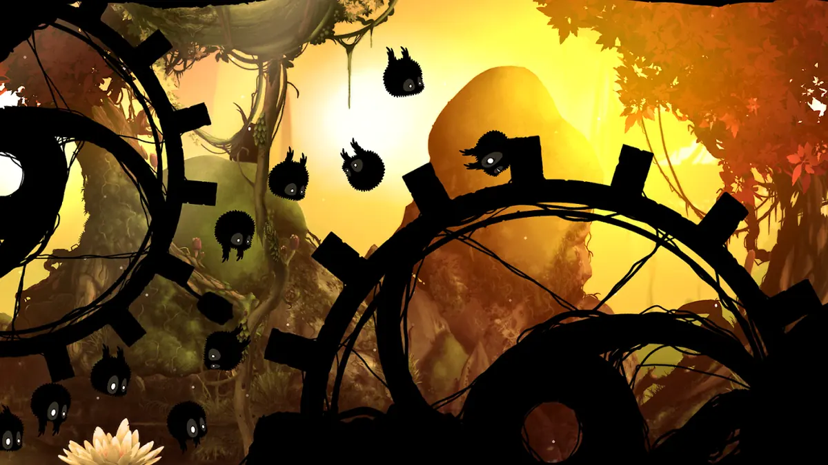 Silhouetted forest in BADLAND