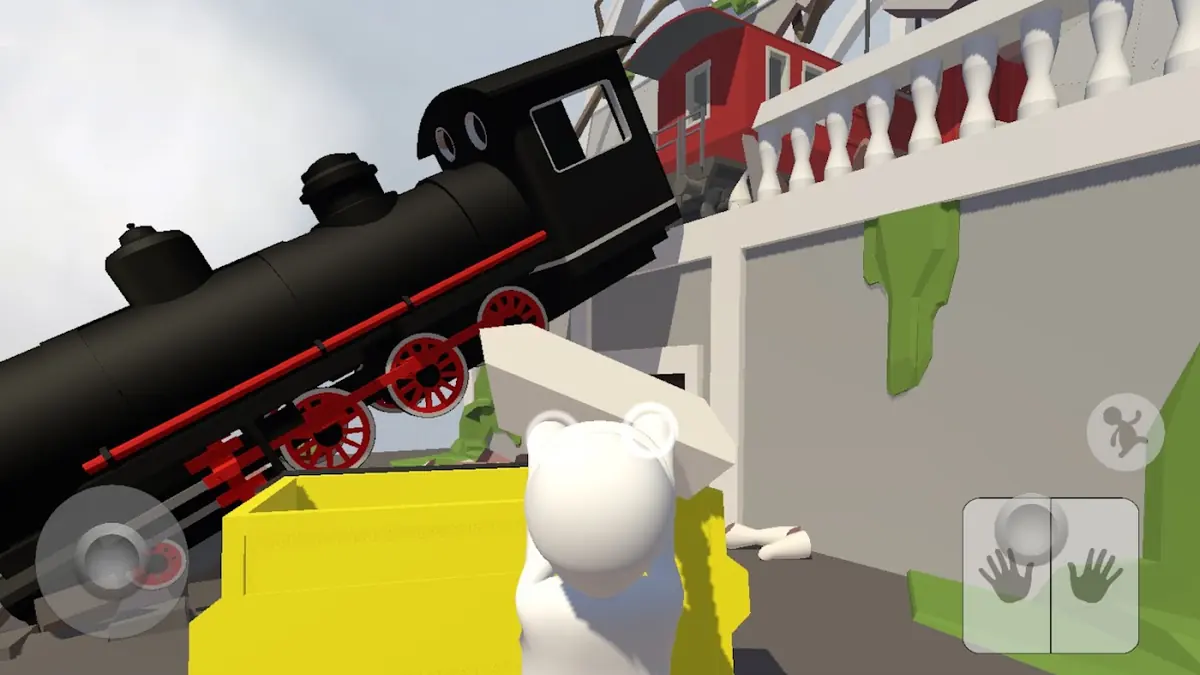 Character solving a physics puzzle in Human Fall Flat
